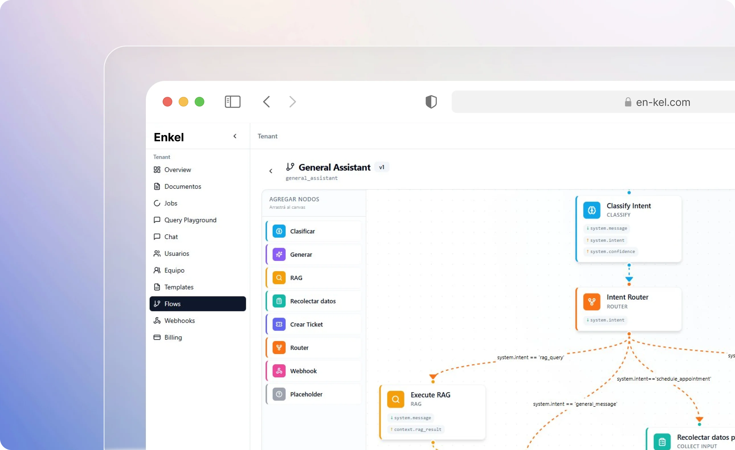 Enkel — Flow builder y omnichannel